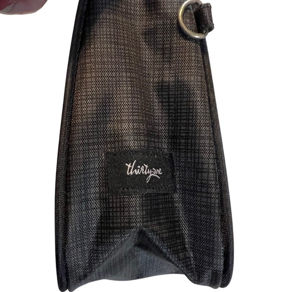 Thirty-One Organizer Utility Pouch Black Grid Cosmetic Travel Bag - Picture 5 of 5